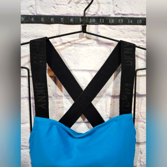 DKNY Women's Logo Cross Back One-Piece Swimsuit Turqouise Size Large NEW - Picture 5 of 9